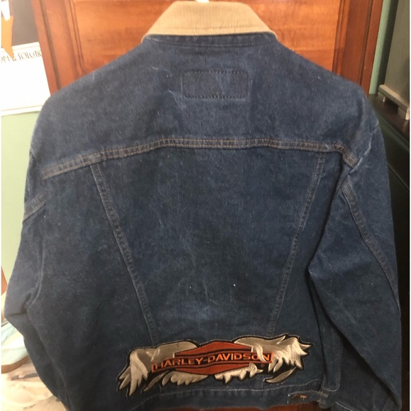 EUC Wrangler Authenic Western Jacket Harley Patch On Back Corduroy Collar - Picture 5 of 7